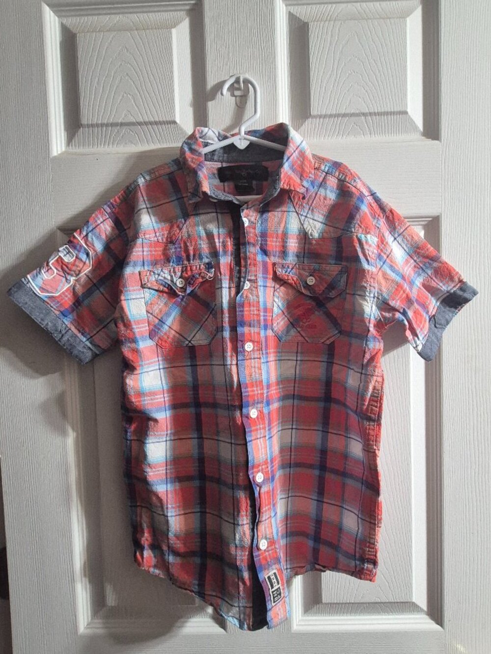 Beverly hills polo club short sleeve, plaid button down